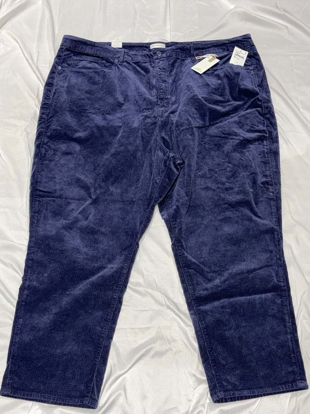 Good American Ink Blue Corduroy Pants Size 28 NWT Navy Straight Leg
